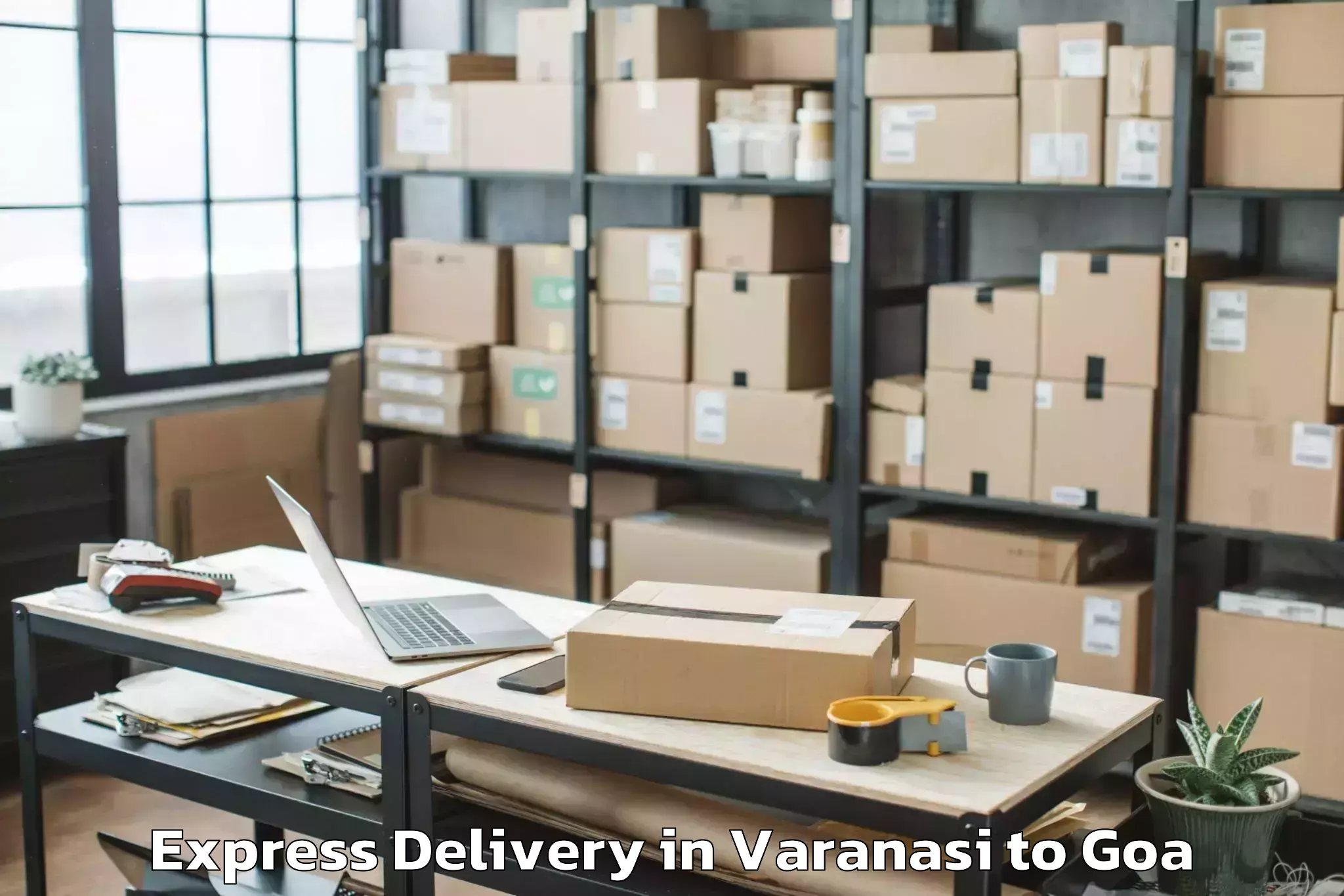 Book Varanasi to Aldona Express Delivery Online